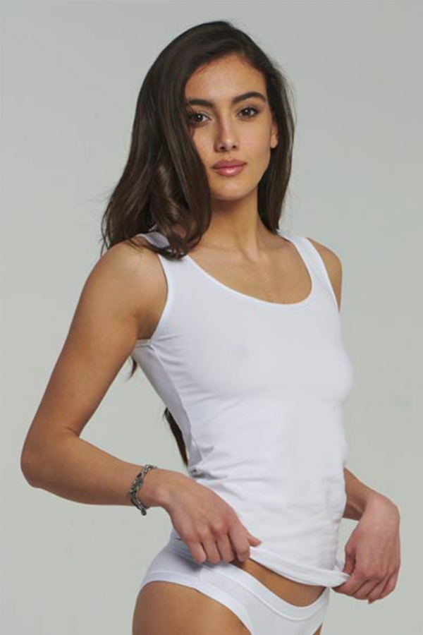 Canotta a spalla larga elasticizzata in cotone art.KC203