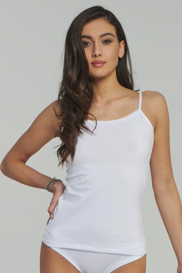 Canotta a spalla stretta elasticizzata in cotone art.KC202